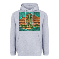 Heather Grey cactus gemstone Heavyweight Hoodie - JahusDesignShop