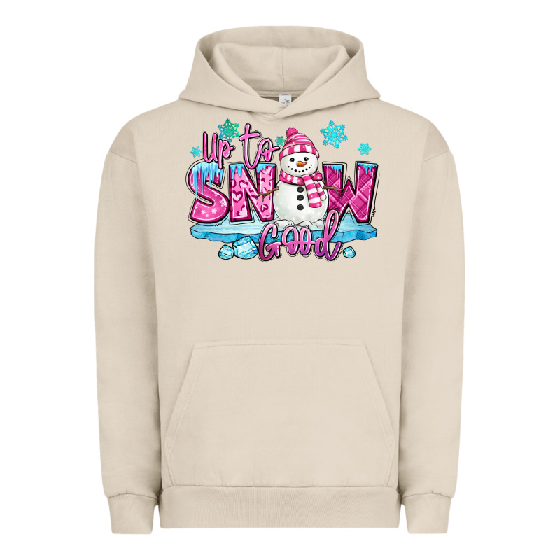 Up To Snow Good Pink Christmas Winter Snowman Urban Hoodie by MaliasSmallBusiness | Teevron