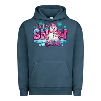 Pigment Midnight Navy up to snow good pink christmas winter snowman Urban Hoodie - MaliasSmallBusiness