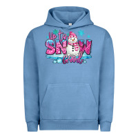 Pigment Pebble Blue up to snow good pink christmas winter snowman Urban Hoodie - MaliasSmallBusiness