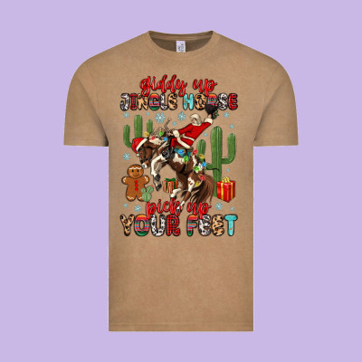 Vintage Tee giddy up jingle horse pick up your feet