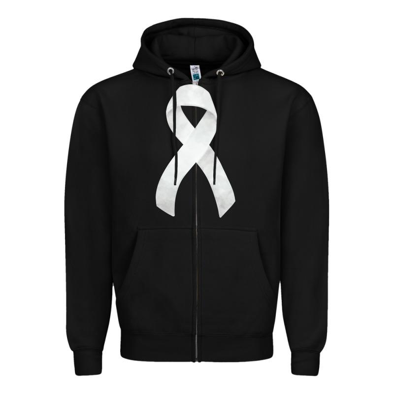 Lung Cancer Ribbon Fa Element Zipper Hoodie by FaDigitalArtStudio | Teevron