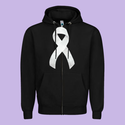 Lung Cancer Ribbon Fa Element Zipper Hoodie Designed By Fadigitalartstudio