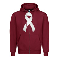 Burgundy lung cancer ribbon fa element Zipper Hoodie - FaDigitalArtStudio