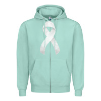 Seafoam lung cancer ribbon fa element Zipper Hoodie - FaDigitalArtStudio