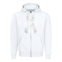 White lung cancer ribbon fa element Zipper Hoodie - FaDigitalArtStudio
