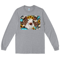 Heather Grey cowhide leopard calf Long Sleeve Tee - RanaPortraitStore