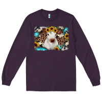 Plum cowhide leopard calf Long Sleeve Tee - RanaPortraitStore