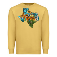 Antique Gold western texas map Premium Sweatshirt - AdoDesignShop