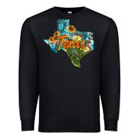 Black western texas map Premium Sweatshirt - AdoDesignShop