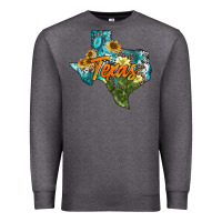 Charcoal Heather western texas map Premium Sweatshirt - AdoDesignShop