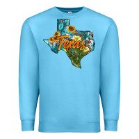 Ocean Blue western texas map Premium Sweatshirt - AdoDesignShop