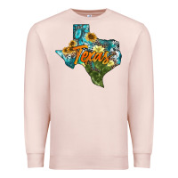 Pale Pink western texas map Premium Sweatshirt - AdoDesignShop