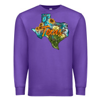 Purple western texas map Premium Sweatshirt - AdoDesignShop