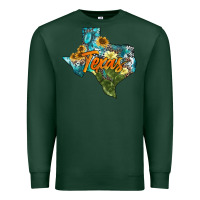 Sports Green western texas map Premium Sweatshirt - AdoDesignShop