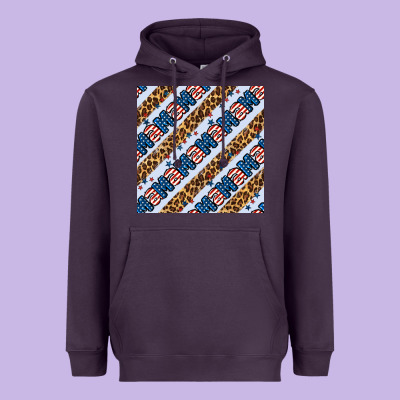 American Mama Leopard Seamless Pattern Heavyweight Hoodie Designed By Bundleandbundleshop
