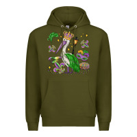 Army Green mardi gras pelican Premium Hoodie - MaliasSmallBusiness