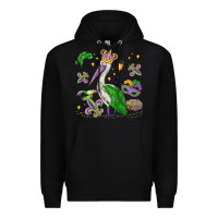 Black mardi gras pelican Premium Hoodie - MaliasSmallBusiness