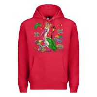 Cardinal mardi gras pelican Premium Hoodie - MaliasSmallBusiness