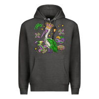 Charcoal Heather mardi gras pelican Premium Hoodie - MaliasSmallBusiness