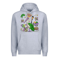 Heather Grey mardi gras pelican Premium Hoodie - MaliasSmallBusiness