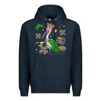 Navy mardi gras pelican Premium Hoodie - MaliasSmallBusiness
