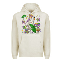 Oatmeal Heather mardi gras pelican Premium Hoodie - MaliasSmallBusiness