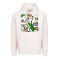 Pale Pink mardi gras pelican Premium Hoodie - MaliasSmallBusiness