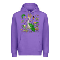 Purple mardi gras pelican Premium Hoodie - MaliasSmallBusiness