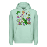 Seafoam mardi gras pelican Premium Hoodie - MaliasSmallBusiness