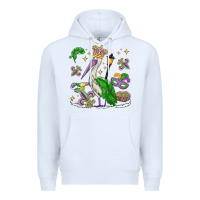White mardi gras pelican Premium Hoodie - MaliasSmallBusiness