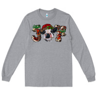 Heather Grey christmas joy with heifer cow Long Sleeve Tee - RanaPortraitStore