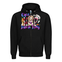 Black one hop lunch day Zipper Hoodie - RacoonDesign