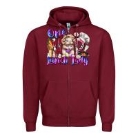 Burgundy one hop lunch day Zipper Hoodie - RacoonDesign
