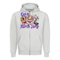 Dove Grey one hop lunch day Zipper Hoodie - RacoonDesign
