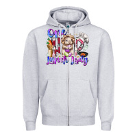 Heather Grey one hop lunch day Zipper Hoodie - RacoonDesign