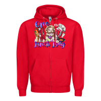 Red one hop lunch day Zipper Hoodie - RacoonDesign