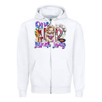 White one hop lunch day Zipper Hoodie - RacoonDesign