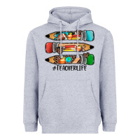 Heather Grey #teacherlife pencils Heavyweight Hoodie - JahusDesignShop