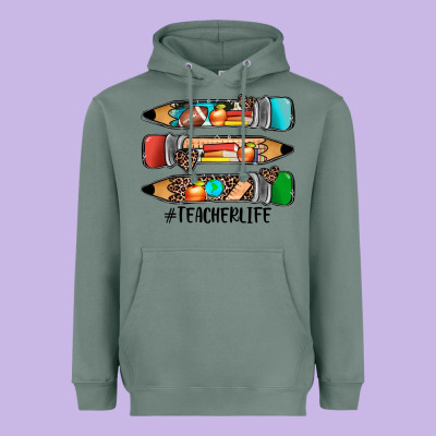 #teacherlife Pencils Heavyweight Hoodie Designed By Jahusdesignshop