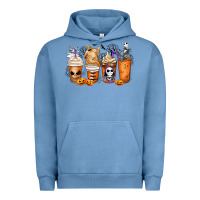 Pigment Pebble Blue nightmare coffee cups Urban Hoodie - MaliasSmallBusiness