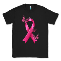 Black Breast Cancer Ribbon with Butterfly Classic Tee - texasbilliewilder