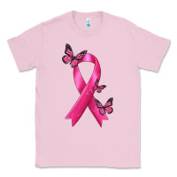 Bubblegum Pink Breast Cancer Ribbon with Butterfly Classic Tee - texasbilliewilder