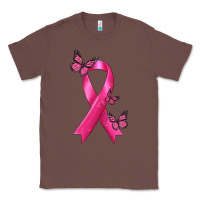 Chestnut Breast Cancer Ribbon with Butterfly Classic Tee - texasbilliewilder