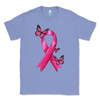 Colony Blue Breast Cancer Ribbon with Butterfly Classic Tee - texasbilliewilder