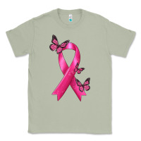 Matcha Breast Cancer Ribbon with Butterfly Classic Tee - texasbilliewilder