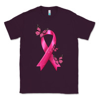 Plum Breast Cancer Ribbon with Butterfly Classic Tee - texasbilliewilder