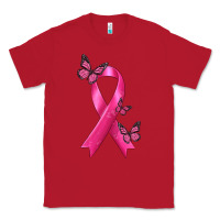 Red Breast Cancer Ribbon with Butterfly Classic Tee - texasbilliewilder