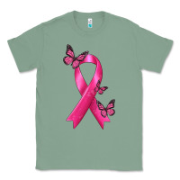 Sage Breast Cancer Ribbon with Butterfly Classic Tee - texasbilliewilder