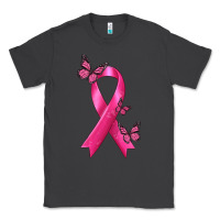 Smoke Breast Cancer Ribbon with Butterfly Classic Tee - texasbilliewilder